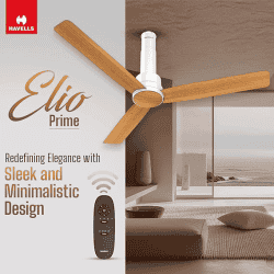 Havells Elio Prime Ceiling Fan | Bldc | Remote Controlled | 5 stars | Pinewood Pearl White