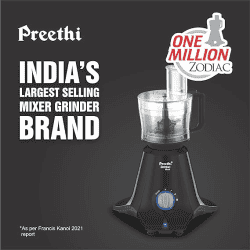 Preethi  | Zodiac | Mg 261 | 750 Watts | | 5 Masterchef Jar | Mixer Grinder | Black