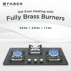 Faber BELLA 3 Burner Automatic Hob | HT 903 BR AI FFD
