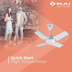 Bajaj | Maxima |  600mm | 4 Blade |  ISI |  Ceiling Fan | White