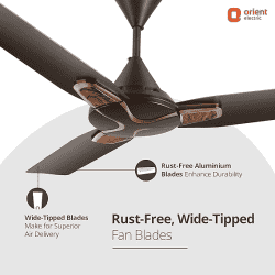 Orient | Electric Jazz Trendz  | Durable Copper Motor | 3 Blade  | 1200 mm | Ceiling Fan  | Metallic Bronze Copper  Orange