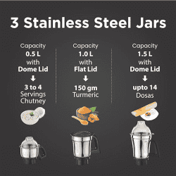 Preethi  | Zodiac | Mg 261 | 750 Watts | | 5 Masterchef Jar | Mixer Grinder | Black