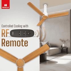 Havells Elio Prime Ceiling Fan | Bldc | Remote Controlled | 5 stars | Pinewood Pearl White