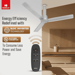 Havells Elio Bldc High Air Ceiling Fan | 1200Mm | 5 stars | Remote Controlled | Grey