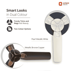 Orient | Electric Jazz Trendz  | Durable Copper Motor | 3 Blade  | 1200 mm | Ceiling Fan  | Metallic Bronze Copper  Orange