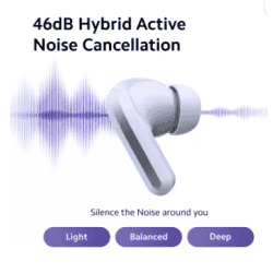 Redmi Buds 5 Truly Wireless Bluetooth |  Upto 46Db Hybrid Noise Cancellation | Charging with Upto 38Hrs Playback | Fusion White | M2316E1