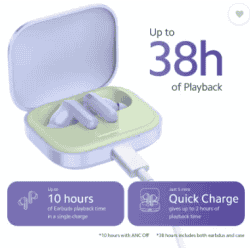 REDMI Buds 5 with 46dB Hybrid Active Noise Cancellation | Dual-Mic AI Call Enhancement Bluetooth Headset | Fusion Purple