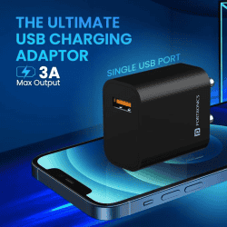 PORTRONICS ADAPTO ONE PLUS 18W CHARGER | POR 1350 | Black