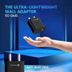 PORTRONICS ADAPTO ONE PLUS 18W CHARGER | POR 1350 | Black
