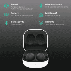 SAMSUNG GALAXY BUDS 2 | SM R177NZKAINU | GRAPHITE