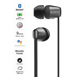 Sony Wireless in-Ear Headphones | WI-C310 | 15 Hours Battery Life | Black
