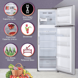 LG Double Door Refrigerator | GL-T312TPZX | 3 Star | Shiny Steel