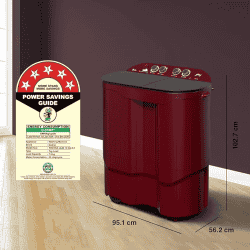 Godrej Semi-Automatic Top Load Washing Machine | ‎10.5 Kg | 5 Star | Crystal Red | WSEDGE JAZZ 105 5.0 DB3 M CSRD