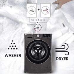 LG |  FHD1107STB | 11 kg Wash | 7 kg Dryer | 5 Star | Fully Automatic Front Load Washer Dryer Combo | Black