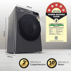 LG | FHP1209Z5M |9 Kg | 5 Star | Wi-Fi |  Fully-Automatic Front Load Washing Machine | Middle Black