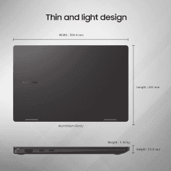 SAMSUNG Galaxy Book2 360 | NP730QED-KA1IN | Ci7 | 16GB | 512GB SSD  | WIN 11+MSO |  Graphite | NP730QED-KA1IN