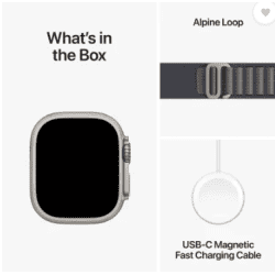Apple Watch Ultra 2 GPS + Cellular 49mm Titanium Case with Blue Alpine Loop | Medium | Blue Strap