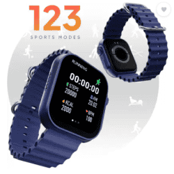 Fire-Boltt Supernova  High Resolution | 368*448px | BT Calling and 123 Sports Modes Smartwatch | Blue Strap