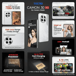 TECNO CL7 CAMON 30 5G | 512GB | 12GB | TECNO MOBILES UYUNI SALT WHITE