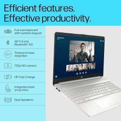 HP Laptop |15s-fq5326TU | 12th Gen Intel Core i3-1215U | 15.6 inch | FHD | Anti-Glare | 8 GB DDR4 | 512 GB SSD | Windows 11 | MSO| Natural Silver