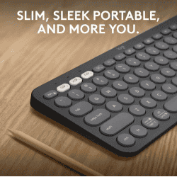 Logitech Pebble Keys 2 Wireless Keyboard | Customisable Shortcuts | Graphite | ‎K380