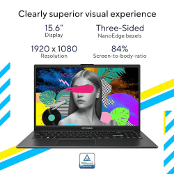 ASUS Vivobook Go 15 Thin and Light Laptop | E1504GA-NJ322WS | Intel Core i3-N305 | 15.6" | FHD | 8GB | 512GB SSD | Integrated Graphics | Windows 11| Black