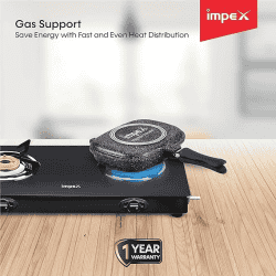 Impex |  RUBY-2824 |  28 cm | Die-Cast Nonstick Aluminium Double Grill Pan | Brown