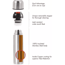 Cello Flask | S.S Flip Style | 750 ml | Silver