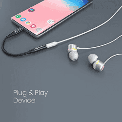 Portronics | iKonnect C II |  Type C |   3.5mm |  Auxiliary Connector Compatible|  Audio Jack