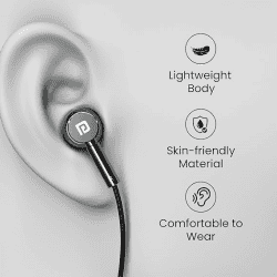Portronics Conch Tune C in Ear Type C Wired Earphones with Mic | Grey