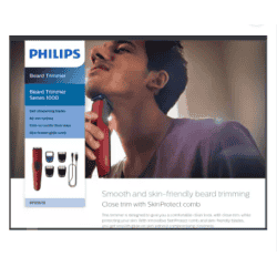PHILIPS Trimmer | 60 min Runtime | 4 Length Settings | Maroon | BT1235/18