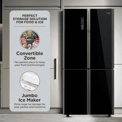 Haier Refrigerator | HRB-738BG | Side-by-Side  | 712 L | Black Glass