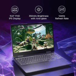 Lenovo Gaming Laptop | 82XT004JIN | LOQ AI Powered AMD Ryzen 7 7840HS | 15.6" |16GB | 512GB SSD | Win 11 | NVIDIA RTX 4050 | 6GB | Storm Grey