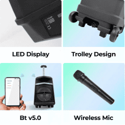 ZEBRONICS Zeb-Thump 100 Wireless Bluetooth Trolley Speaker | 28 Watt