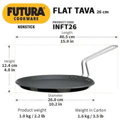 Hawkins Futura Flat Non Stick Tawa | 4.88 mm | 26 cm | INFT26