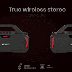 PORTRONICS | POR 1310 | 20W PORTABLE WIRELESS BT SPEAKER | RED