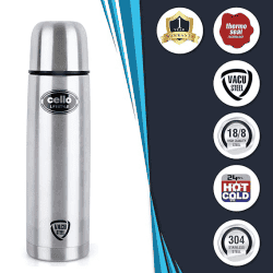 Cello Lifestyle Vacuum Insulated Flask with Thermal Jacket | 750 ml  | Hot and Cold  | Double Walled Stainless Steel Bottle