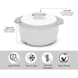JAYPEE | DINE | 1500 m | Inner Stainless Steel Insulated Food Serving Cassserole   (1500 ml)