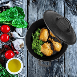 Mr. Butler | Natural Cookware Pre-Seasoned Cast Iron Dutch Oven Pot with Lid | 10 inch |  5 L | Cast Iron