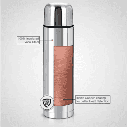 Cello Lifestyle Vacuum Insulated Flask with Thermal Jacket | 750 ml  | Hot and Cold  | Double Walled Stainless Steel Bottle