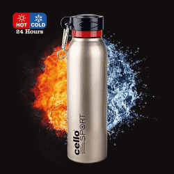 Cello Beatle Stainless Steel Sports Bottle | 700 ml | Gold