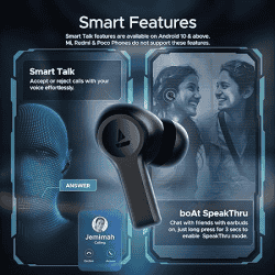 boAt Airdopes | Flex 454 ANC TWS in Ear Earbuds | Gunmetal Black