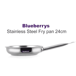 Blueberrys | 24 cm | Stainless Steel Fry Pan | Induction Base | Silver