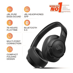 JBL Tune 720 BT Wireless Over Ear Headphones | Mic | Black