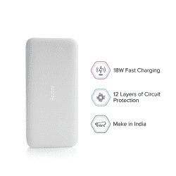 Redmi 20000mAh Power Bank USB Type C Micro USB Ports | 18W Fast Charging | White