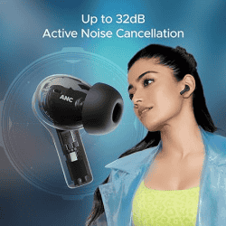 boAt Airdopes | Flex 454 ANC TWS in Ear Earbuds | Gunmetal Black