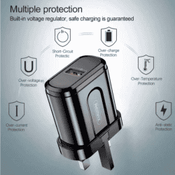 Remax RP-U16 Quick Charge 3.0A UK Plug Charger Adapter