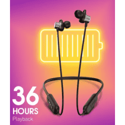 INFINITY by HARMAN Tranz N400 with 36 Hr Playtime | IPX5 Sweatproof Bluetooth Headset | Black