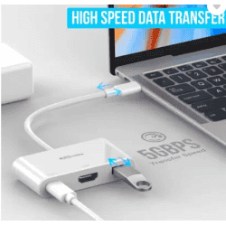 Portronics C-Konnect POR-1041 C-Konnect USB-C Multiport Adapter HDMI Connector | White