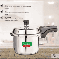 GREENCHEF CLASSIC 2 IN 1 | COMBI WITH SINGLE LID SS(3+2L) | PRESSURE COOKER